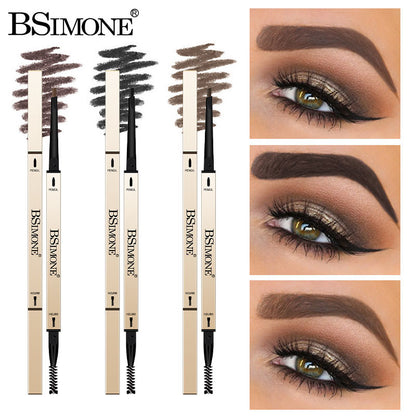 Natural Long-Lasting Waterproof Non-Fading Very Fine Three-Dimensional Not Easy To Smudge Double-Ended Small Gold Bar Eyebrow Pencil