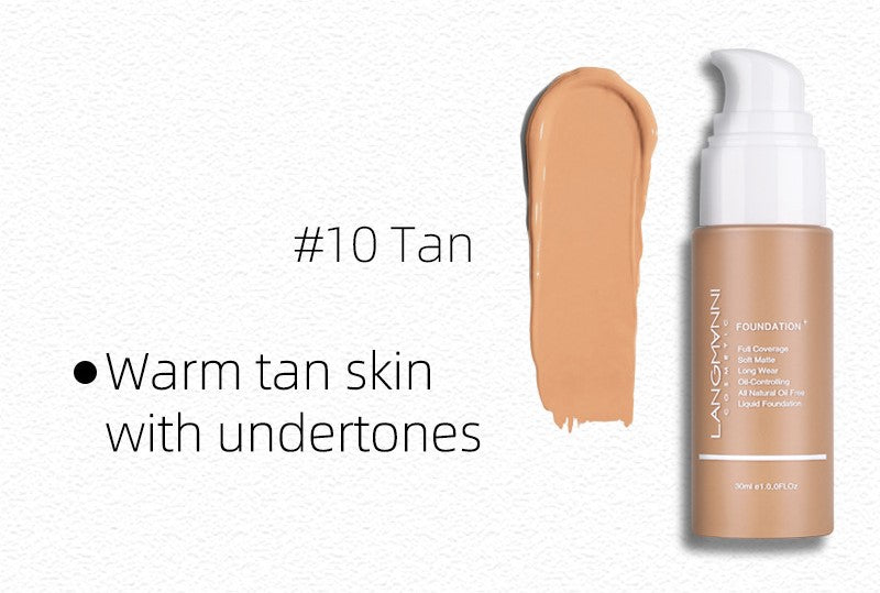 Makeup Liquid Foundation Matte Oil Control Concealer Foundation European and American Makeup Full Coverage Long-Lasting Waterproof Non-Sticky