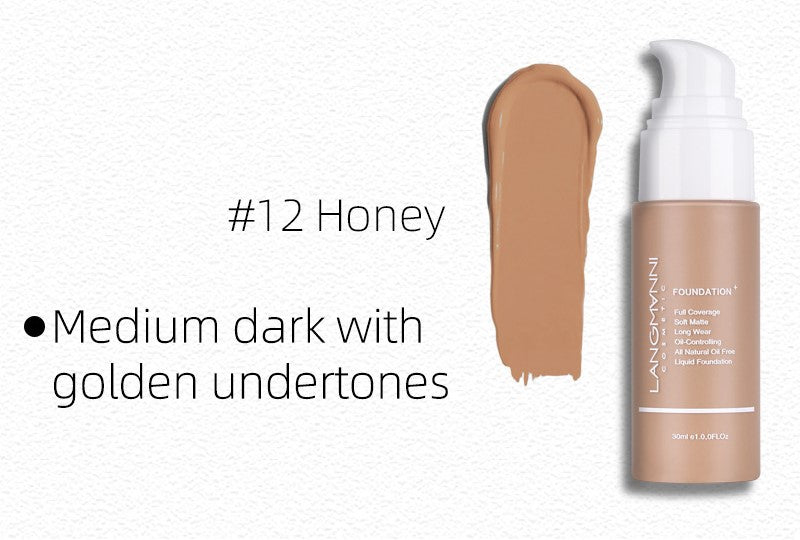 Makeup Liquid Foundation Matte Oil Control Concealer Foundation European and American Makeup Full Coverage Long-Lasting Waterproof Non-Sticky