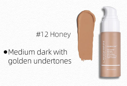 Makeup Liquid Foundation Matte Oil Control Concealer Foundation European and American Makeup Full Coverage Long-Lasting Waterproof Non-Sticky