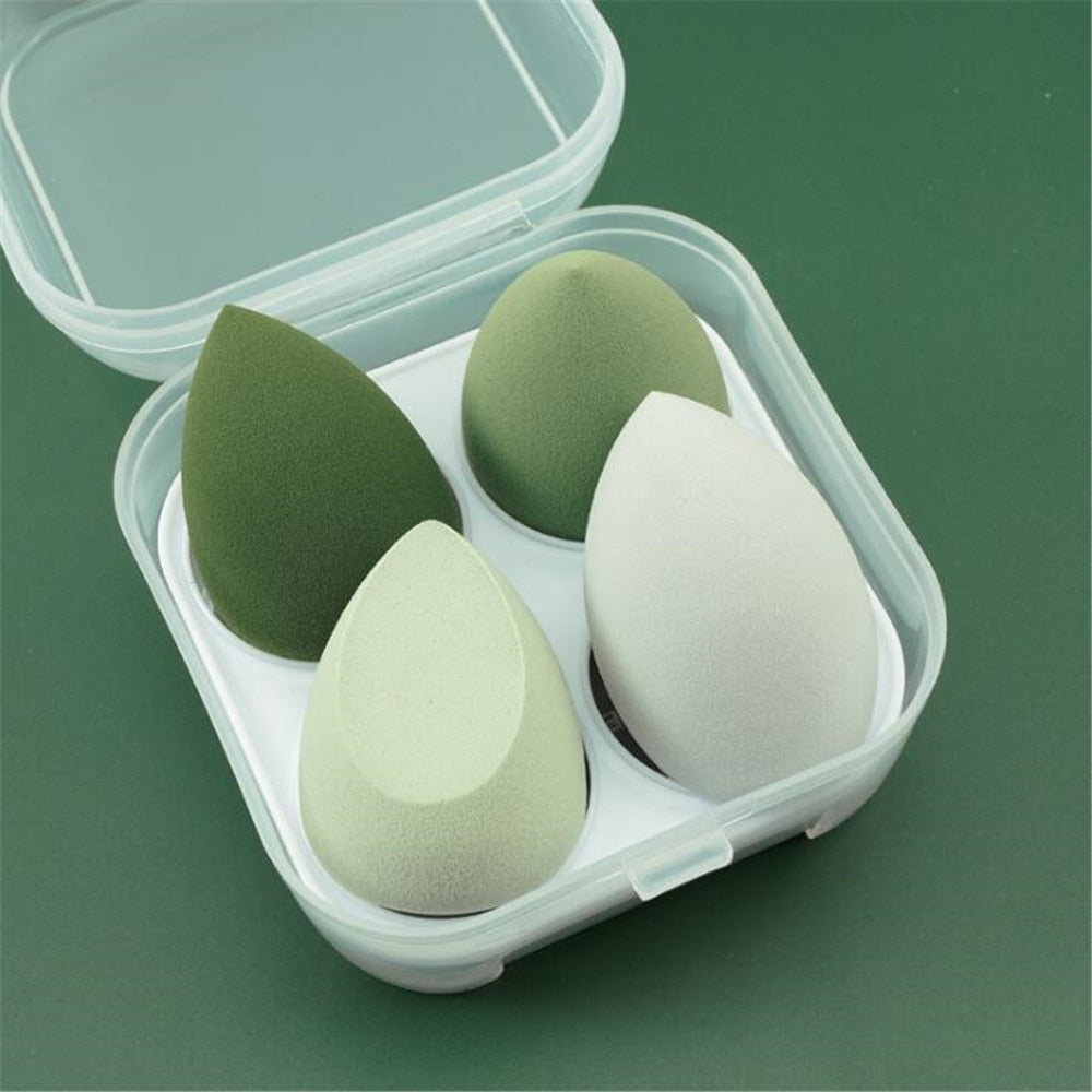 4pcs Makeup Blender Hydrophilic Non-Latex Makeup Sponge with Storage Box