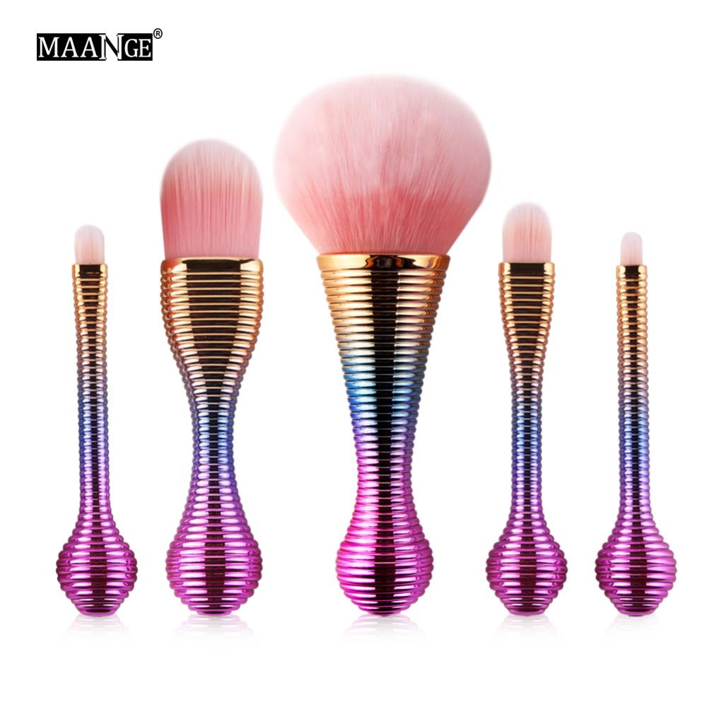 5pcs Rose Gold Mini Cosmetic Beauty Makeup Brushes