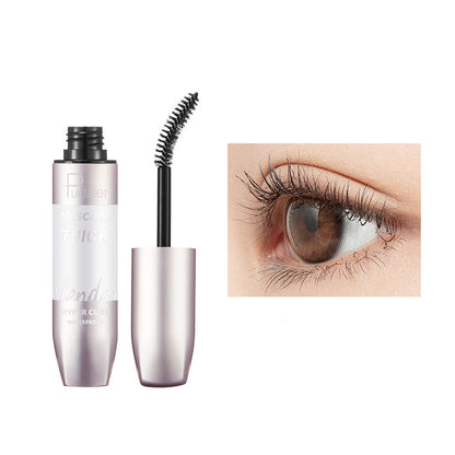 Pudaier Thick Curling Waterproof Slender Mascara Is Natural Waterproof And Without Smudging Silicone Brush Head 5d Mascara