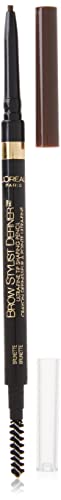 L'Oreal Paris Makeup Brow Stylist Definer Waterproof Eyebrow Pencil, Ultra-Fine Mechanical Pencil, Draws Tiny Brow Hairs and Fills in Sparse Areas and Gaps, Brunette, 0.003 Ounce (1 Count)