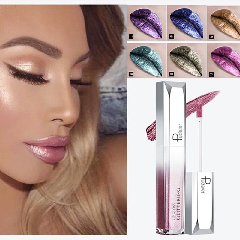 Pudaier Metallic Shine Moisturizing Lip Gloss