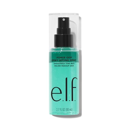 e.l.f. Power Grip Dewy Setting Spray, Ultra Fine Mist Made With Hyaluronic Acid, Grips Makeup For A Hydrated, Dewy Finish, Vegan & Cruelty-Free