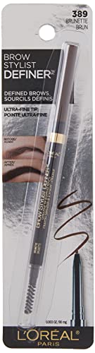 L'Oreal Paris Makeup Brow Stylist Definer Waterproof Eyebrow Pencil, Ultra-Fine Mechanical Pencil, Draws Tiny Brow Hairs and Fills in Sparse Areas and Gaps, Brunette, 0.003 Ounce (1 Count)