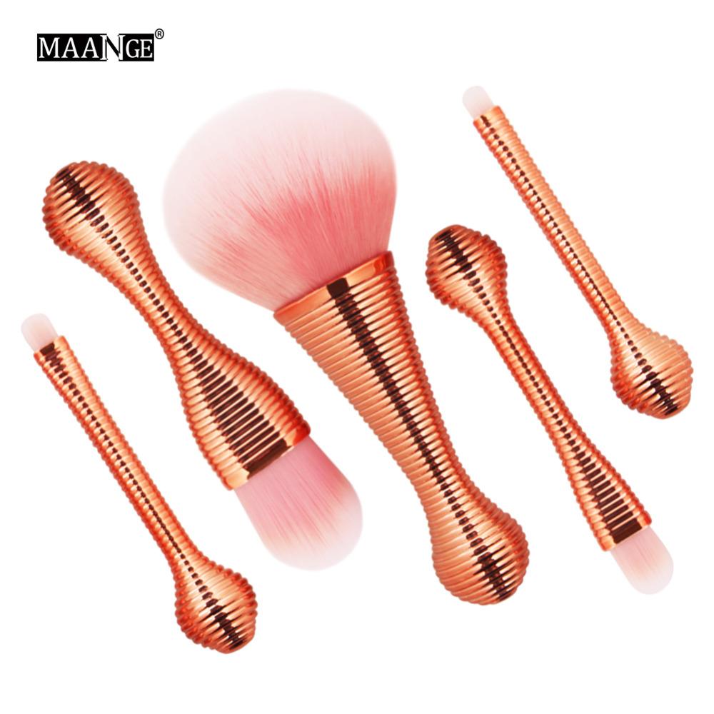 5pcs Rose Gold Mini Cosmetic Beauty Makeup Brushes