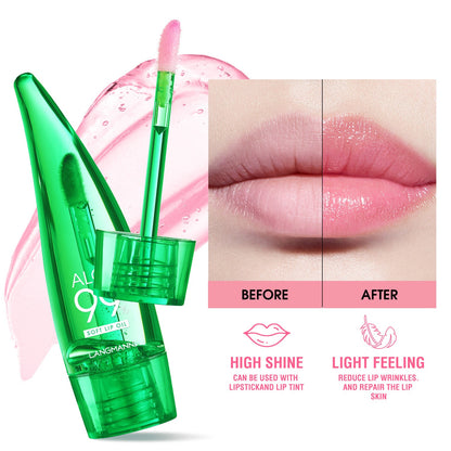 Aloe vera lip gloss, temperature-sensitive color-changing lip glaze, moisturizing and protective lipstick, lip oil