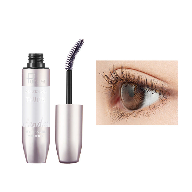 Pudaier Thick Curling Waterproof Slender Mascara Is Natural Waterproof And Without Smudging Silicone Brush Head 5d Mascara