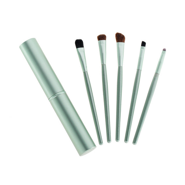 5 Pcs/set Travel Portable Mini Eye Makeup Brush Set Apply Eyeshadow Eyeliner Eyebrow Brush Lip Makeup Brush Set Makeup Tools