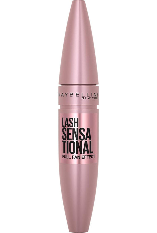 Maybelline Lash Sensational Washable Mascara, Lengthening and Volumizing for a Full Fan Effect, Blackest Black, 1 Count