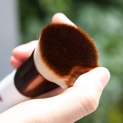 DUcare Foundation Brush,Flat Top Kabuki Brush Synthetic Professional Makeup Brush Liquid Blending Mineral Powder Buffing Stippling Makeup Tools, Rose Golden/White