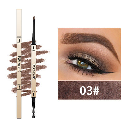 Natural Long-Lasting Waterproof Non-Fading Very Fine Three-Dimensional Not Easy To Smudge Double-Ended Small Gold Bar Eyebrow Pencil