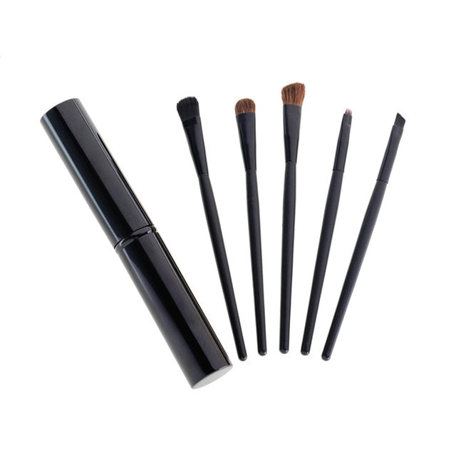 5 Pcs/set Travel Portable Mini Eye Makeup Brush Set Apply Eyeshadow Eyeliner Eyebrow Brush Lip Makeup Brush Set Makeup Tools