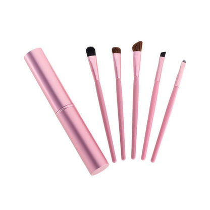 5 Pcs/set Travel Portable Mini Eye Makeup Brush Set Apply Eyeshadow Eyeliner Eyebrow Brush Lip Makeup Brush Set Makeup Tools