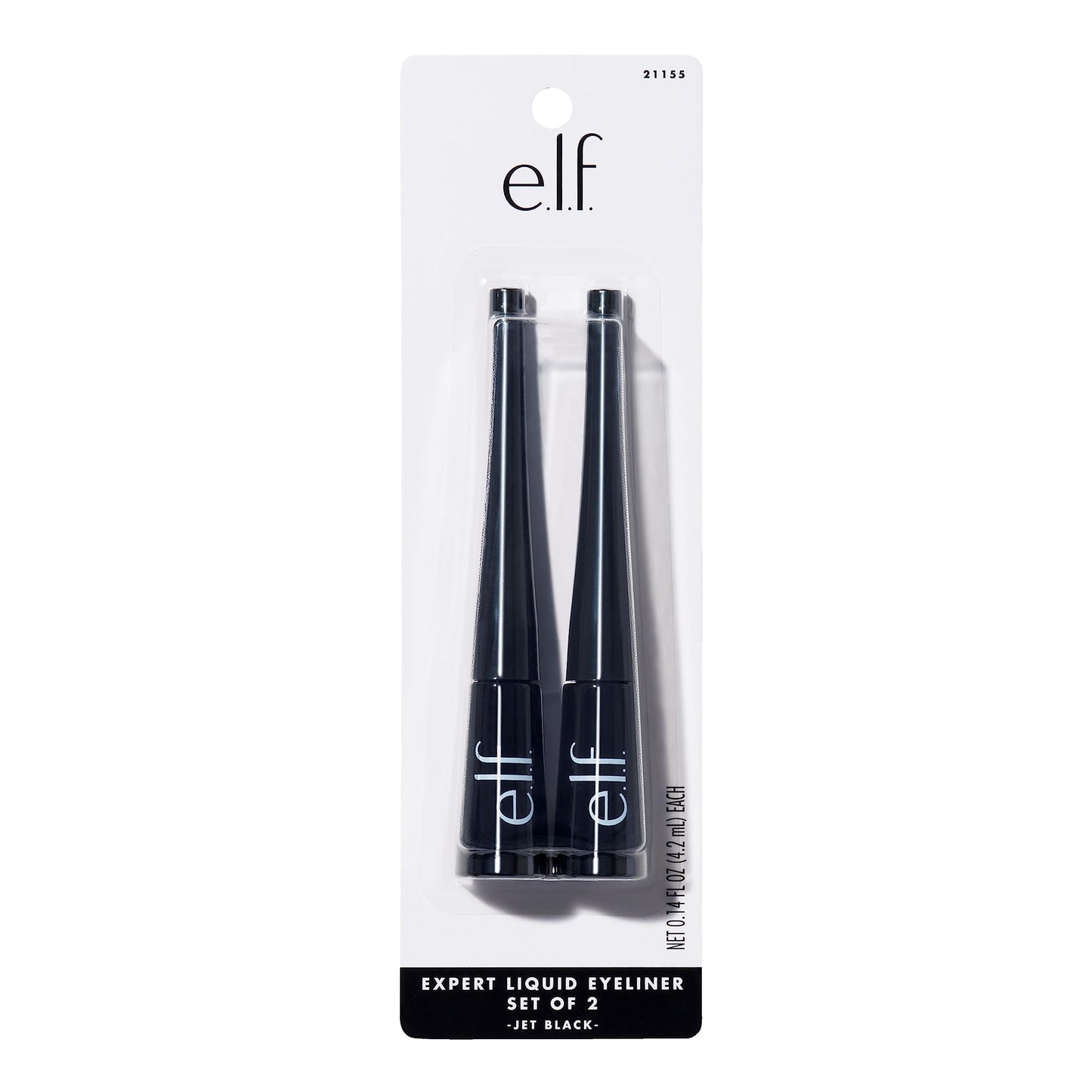 e.l.f. Expert Liquid Liner, High-Pigmented, Extra-Fine Liquid Eyeliner For Precise Definition, Long-Lasting, Vegan & Cruelty-Free, Jet Black, 0.14 oz, 2 count(Pack of 1)