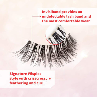 Ardell Wispies False Eyelashes 113 - Natural Wispy Lashes, Lightweight Reusable Strip Lashes, 6 Pairs, 1 Pack