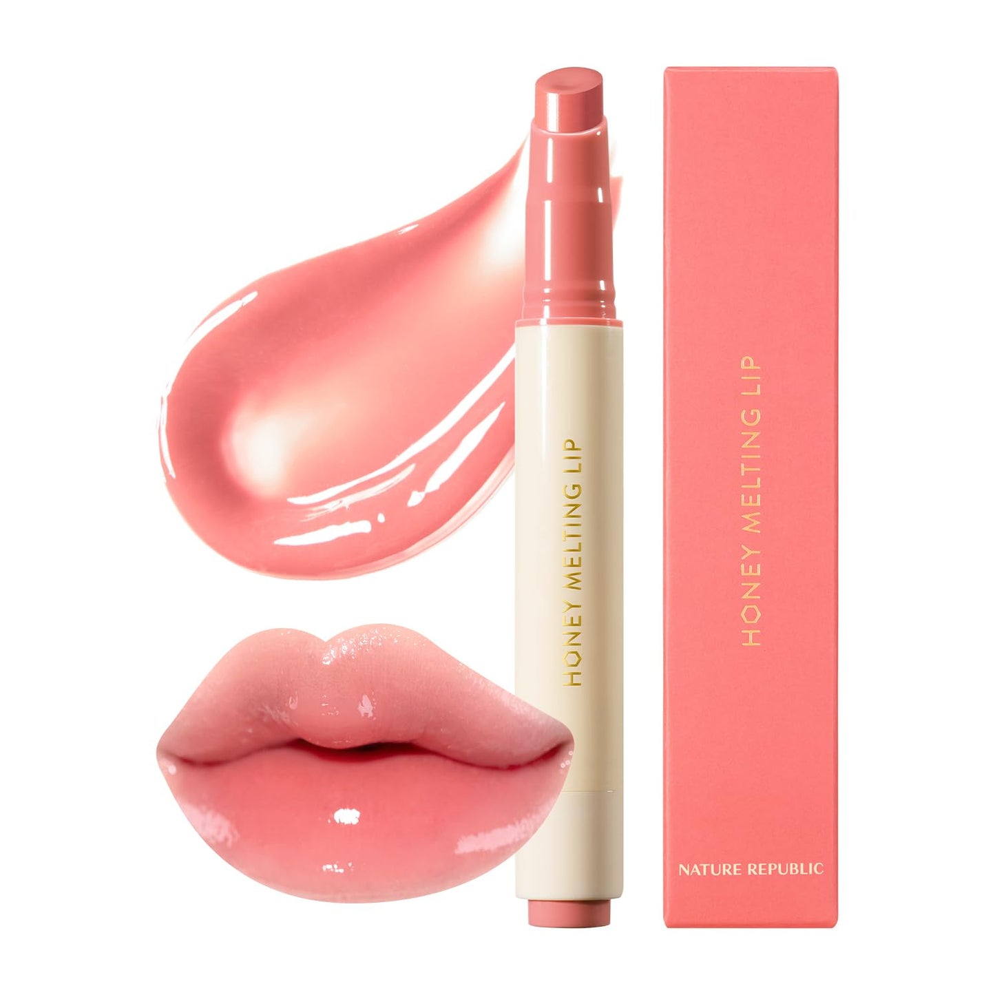 Nature Republic HONEY MELTING LIP (02 FIG) SOFT LIP STICK, korean lip, Lip Gloss, Glow lip, glossy, lip balm, lip crayon, jelly gloss, lip pen, tint, korean make up