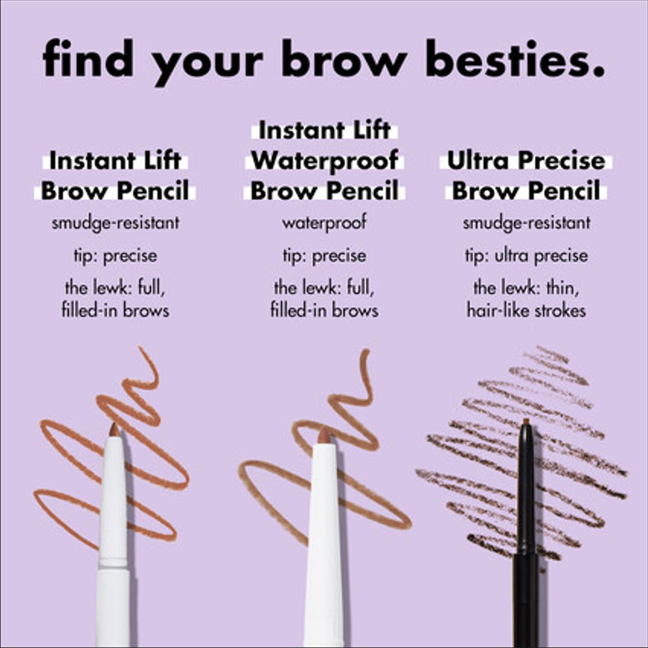 e.l.f. Instant Lift Brow Pencil, Dual-Sided, Precise, Fine Tip, Shapes, Defines, Fills Brows, Contours, Combs, Tames, Neutral Brown, 0.006 Oz