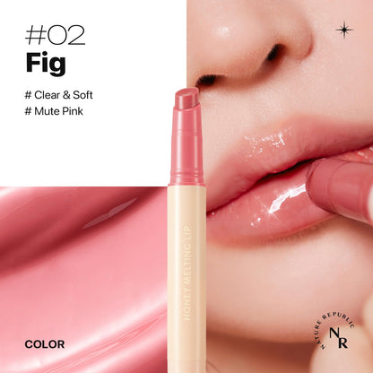 Nature Republic HONEY MELTING LIP (02 FIG) SOFT LIP STICK, korean lip, Lip Gloss, Glow lip, glossy, lip balm, lip crayon, jelly gloss, lip pen, tint, korean make up