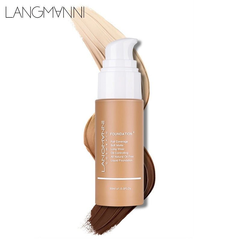 Makeup Liquid Foundation Matte Oil Control Concealer Foundation European and American Makeup Full Coverage Long-Lasting Waterproof Non-Sticky