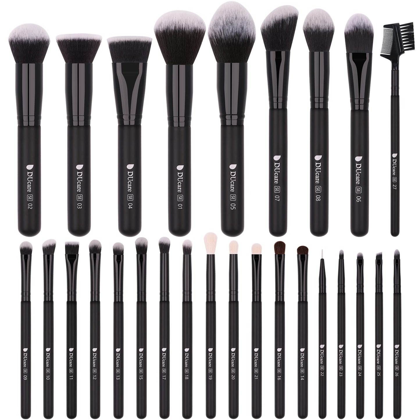 DUcare Professional Makeup Brushes Set 27Pcs Makeup Brush Set Premium Synthetic Kabuki Foundation Blending Face Powder Blush Concealers Eye Shadows Brushes