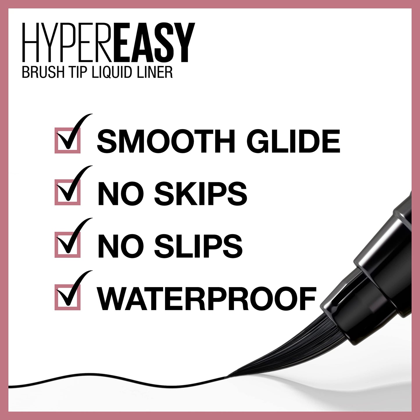 Maybelline Hyper Easy Liquid Pen No-Skip Eyeliner, Satin Finish, Waterproof Formula, Pitch Black, 0.018 Fl Oz