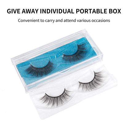 DYSILK Eyelashes Mink Lashes - Wispy Eyelashes 5 Pairs 6D Lashes Kit False Lashes Natural Look Eye Lashes Cat Eye Fake Eyelashes Volume Lashes Strip | 15.2mm