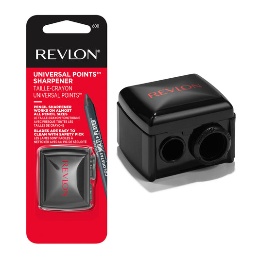 Revlon Universal Points Sharpener for Wooden & Plastic Makeup Pencils, Fits Small to Large Sizes, Easy to Clean, 1 Count