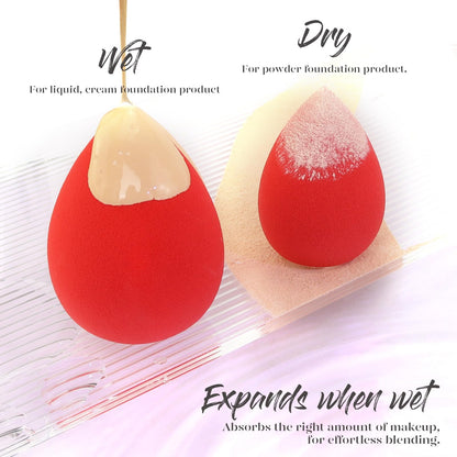 BEAKEY Makeup Sponge 5 Pcs Set, Latex-Free Boun Boun Beauty Sponge for Blending, Makeup Sponges for Foundation Liquid Cream and Powder. Blender for Enhanced Make Up Application