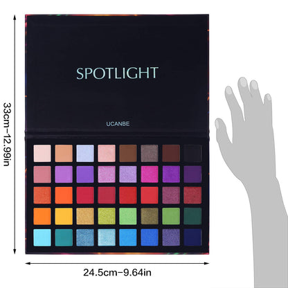 UCANBE Spotlight Eyeshadow Palette Professional 40 Color Eye Shadow Matte Shimmer Makeup Pallet Highly Pigmented Colorful Powder Long Lasting Waterproof Eye Shadow