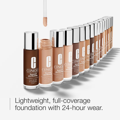 Clinique Beyond Perfecting Liquid Lightweight Full Coverage Foundation + Concealer For Dry Combination to Oily Skin Types, Fair, 1 Fl Oz