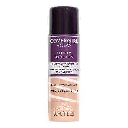 COVERGIRL+Olay Simply Ageless 3-in-1 Liquid Foundation Classic Ivory, 1 Ounce (packaging may vary)