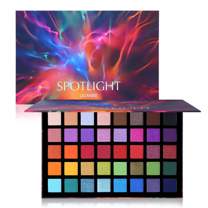 UCANBE Spotlight Eyeshadow Palette Professional 40 Color Eye Shadow Matte Shimmer Makeup Pallet Highly Pigmented Colorful Powder Long Lasting Waterproof Eye Shadow