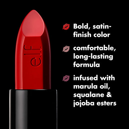 e.l.f. O Face Satin Lipstick, Richly Pigmented, Nourishing & Long-Lasting Creamy Lipstick, Infused With Jojoba, Vegan & Cruelty-Free, Shameless