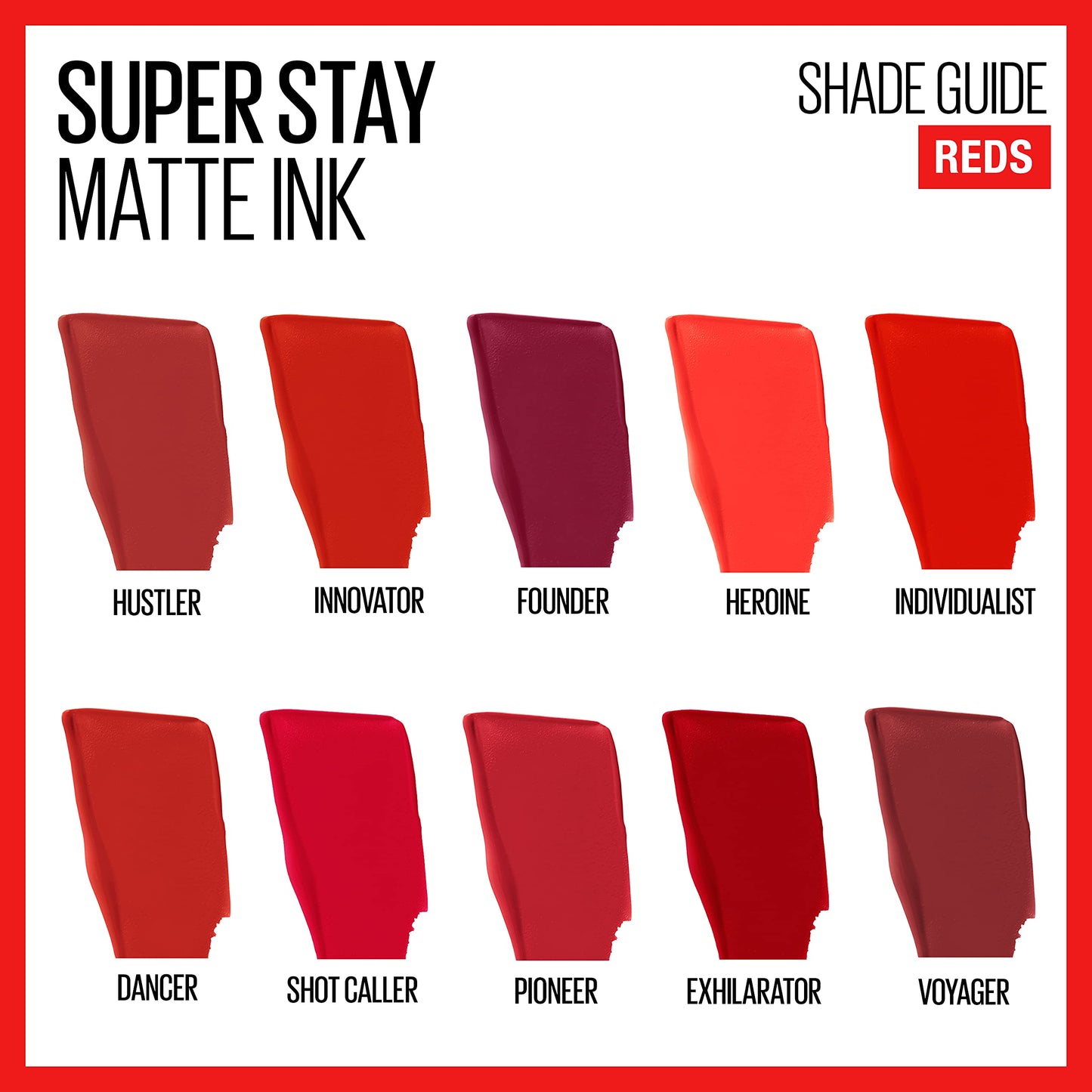 Maybelline Super Stay Matte Ink Liquid Lipstick Makeup, Long Lasting High Impact Color, Up to 16H Wear, Exhilarator, Ruby Red, 1 Count, Packaging May Vary