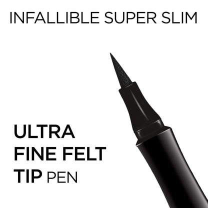 L’Oréal Paris Makeup Infallible Super Slim Long-Lasting Liquid Eyeliner, Ultra-Fine Felt Tip, Quick Drying Formula, Glides on Smoothly, Brown, 0.03 fl oz., 1 Count