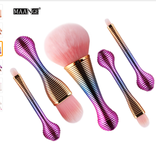 5pcs Rose Gold Mini Cosmetic Beauty Makeup Brushes