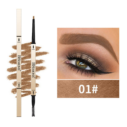 Natural Long-Lasting Waterproof Non-Fading Very Fine Three-Dimensional Not Easy To Smudge Double-Ended Small Gold Bar Eyebrow Pencil