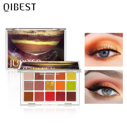 QIBEST 15 Color Starry Pearlescent Matte Glitter Eyeshadow Powder