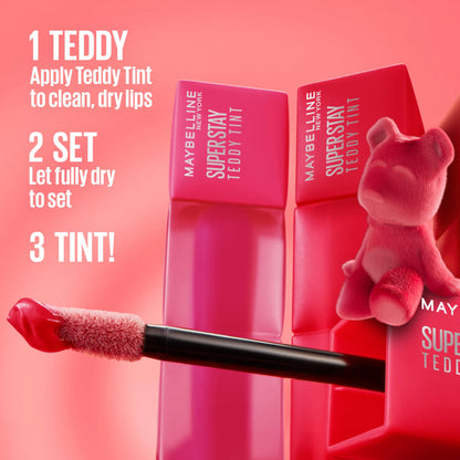 MAYBELLINE Super Stay Teddy Lip Tint, Long Lasting Matte Lipstick For Up To 12HR Wear, Kneehigh, 1 Count