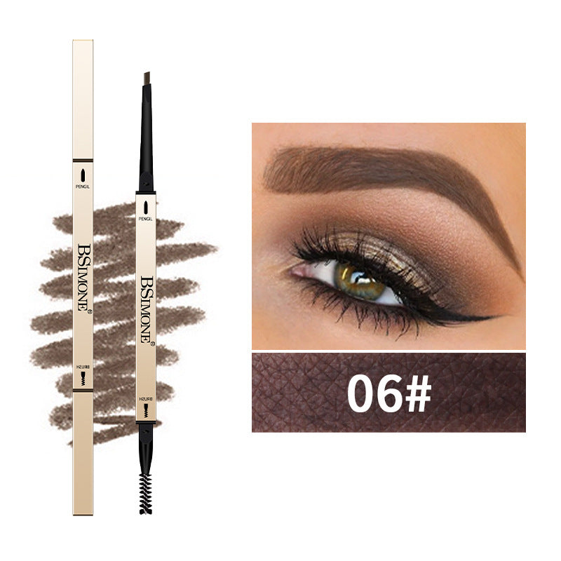 Natural Long-Lasting Waterproof Non-Fading Very Fine Three-Dimensional Not Easy To Smudge Double-Ended Small Gold Bar Eyebrow Pencil