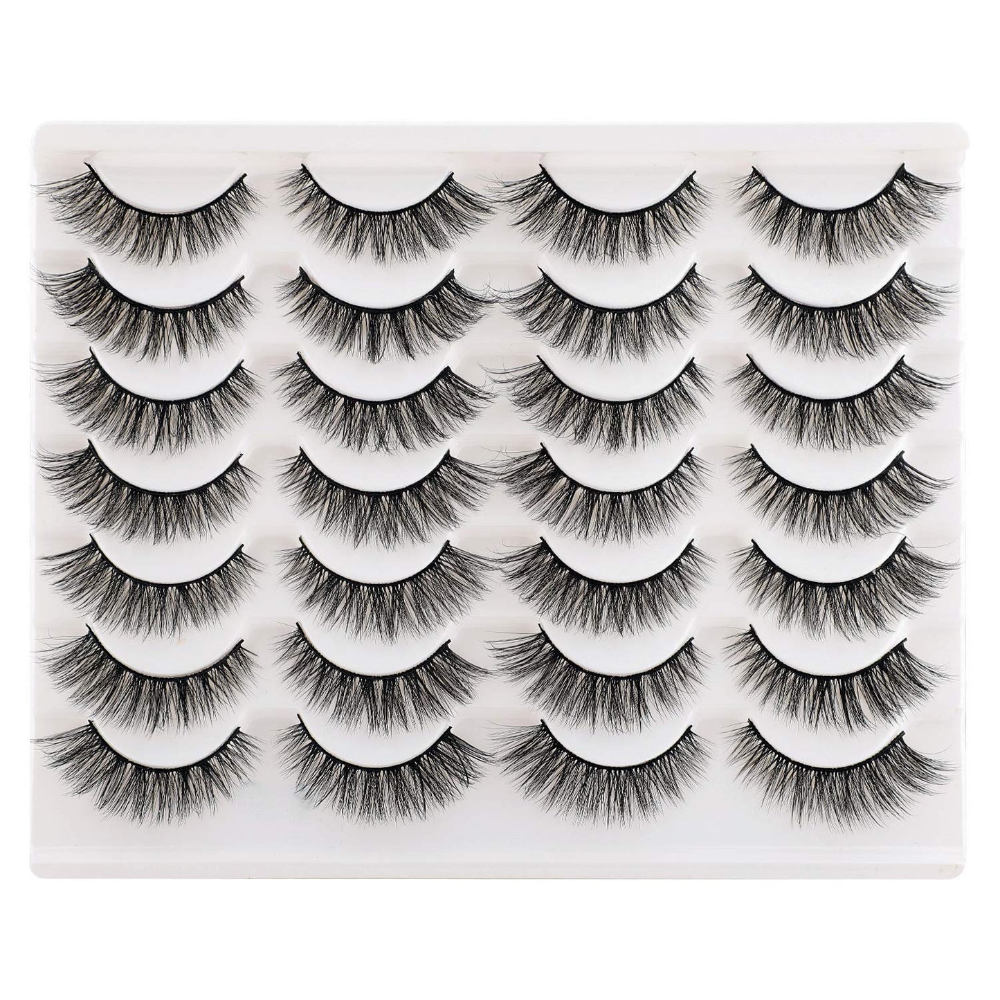 Newcally Lashes False Eyelashes Cat Eyes Wispy Natural Faux Mink Lashes 14 Pairs Pack Light Volume Short Fake Eye Lashes Multipack