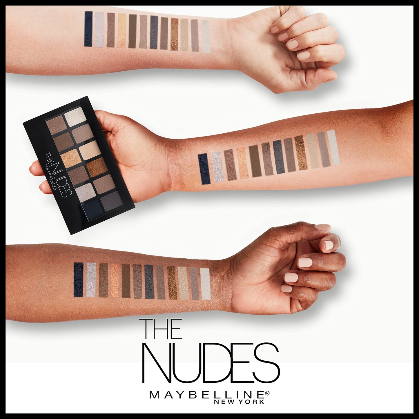 Maybelline The Nudes Eyeshadow Palette Makeup, 12 Pigmented Matte & Shimmer Shades, Blendable Powder, 1 Count