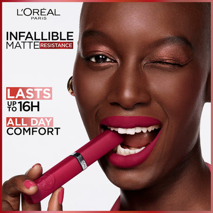 L'Oreal Paris Infallible Matte Resistance Liquid Lipstick, up to 16 Hour Wear, Le Rouge Paris 420, 0.16 Fl Oz