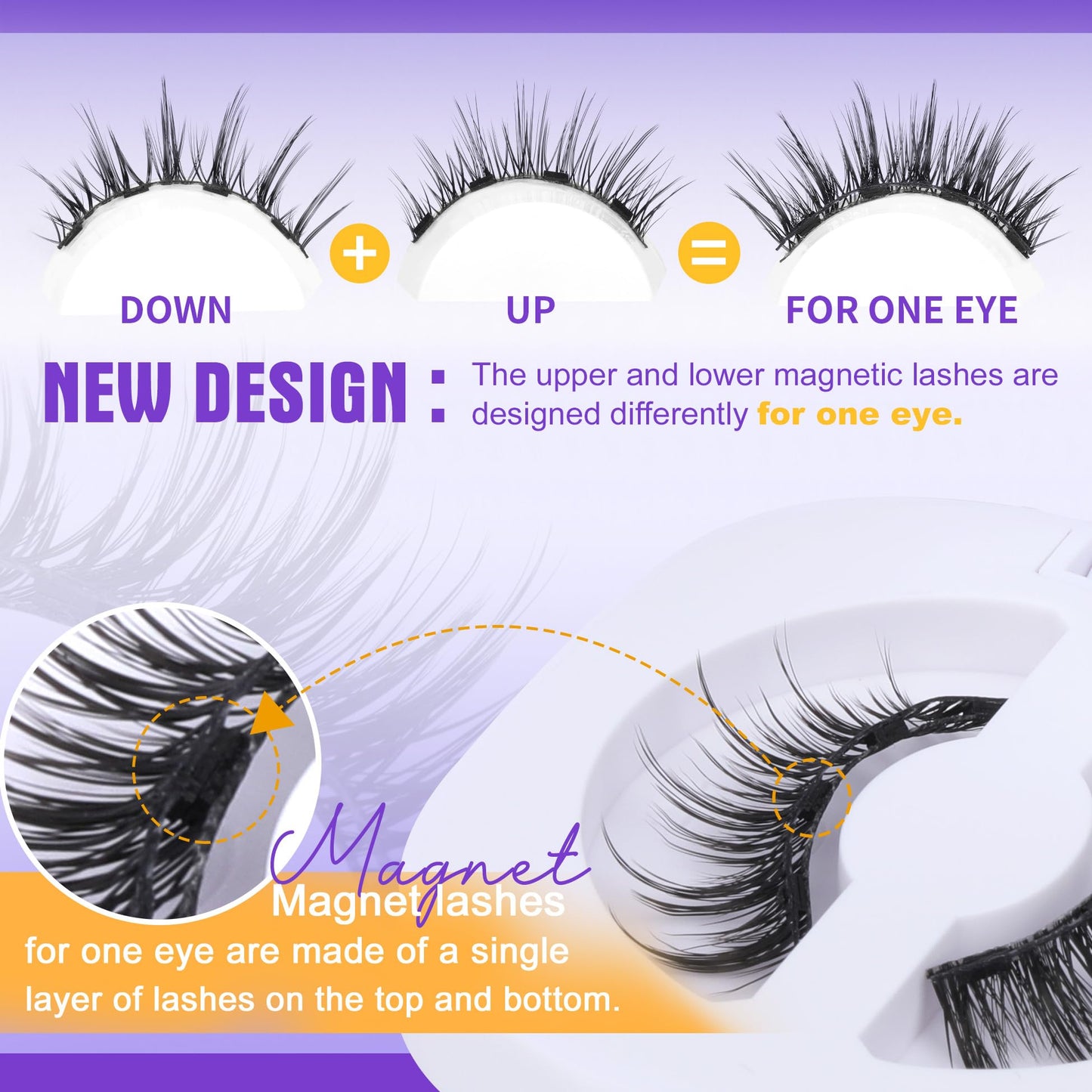 Magnetic Eyelashes with Applicator Natural Magnetic Lashes No Glue Needed Reusable Magnetic Eyelashes Cat Eye Wispy Magnetic Eyelashes without Eyeliner