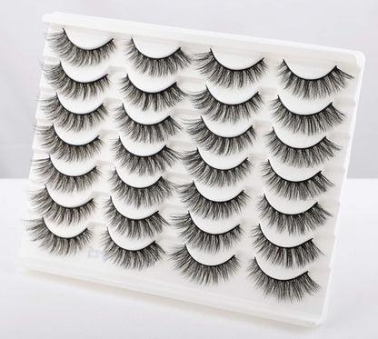 Newcally Lashes False Eyelashes Cat Eyes Wispy Natural Faux Mink Lashes 14 Pairs Pack Light Volume Short Fake Eye Lashes Multipack