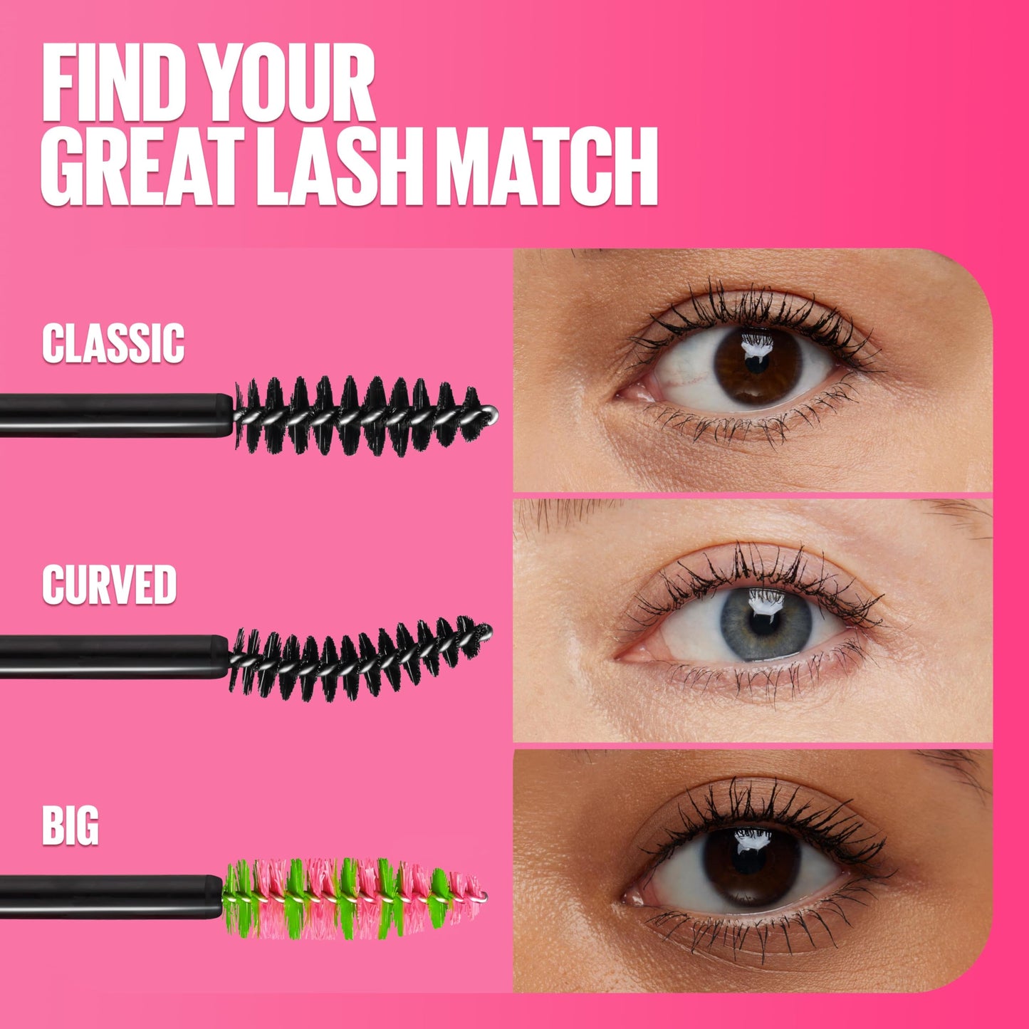 Maybelline Great Lash Washable Mascara Makeup, Volumizing Lash-Doubling Formula That Conditions As It Thickens, Blackest Black, 1 Count