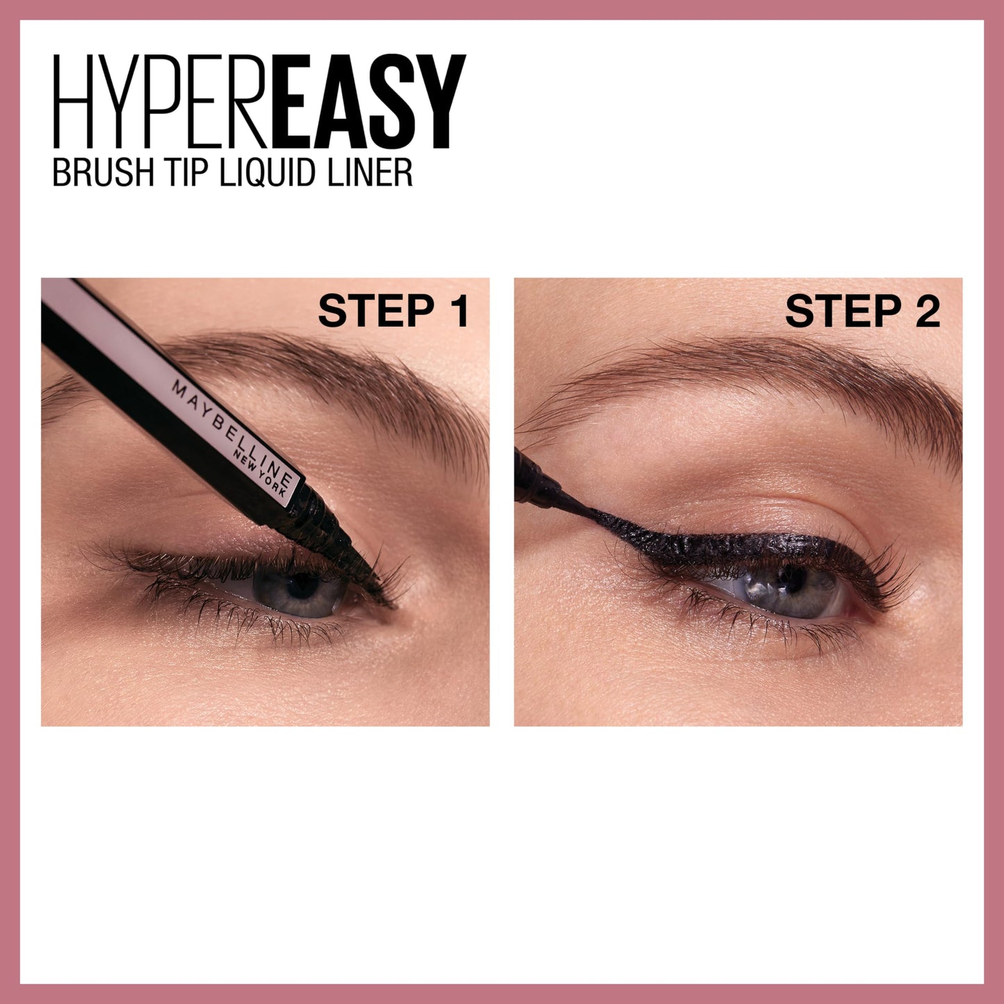 Maybelline Hyper Easy Liquid Pen No-Skip Eyeliner, Satin Finish, Waterproof Formula, Pitch Black, 0.018 Fl Oz